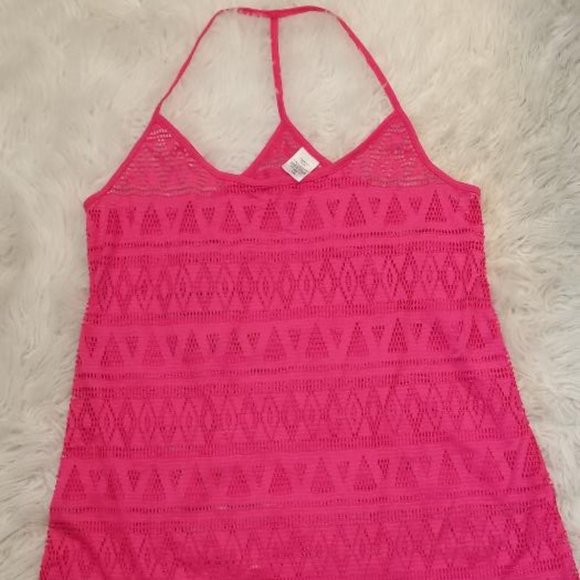 Swim Nwot Bright Pink Beach Cover Up Size L Poshmark